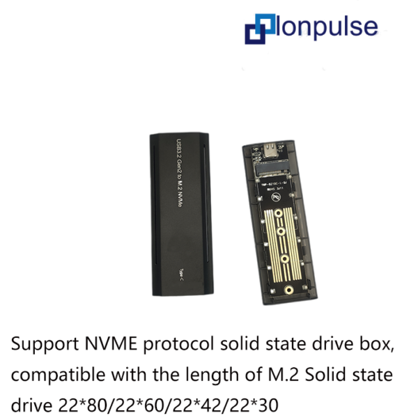 M.2 Tool-free NVME protocol solid state metal hard disk box with marquee