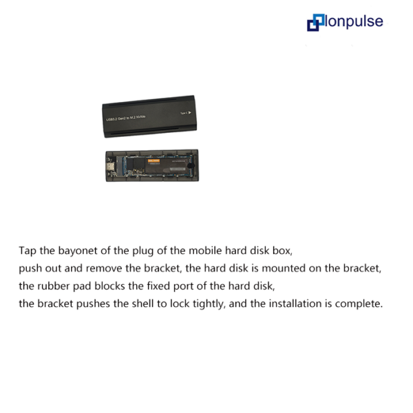 M.2 Tool-free NVME protocol solid state metal hard disk box with marquee