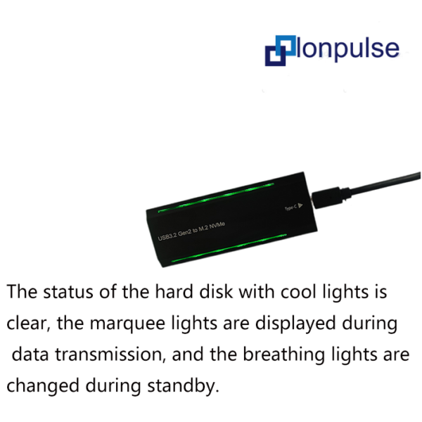 M.2 Tool-free NVME protocol solid state metal hard disk box with marquee